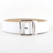 Faux-Leather Pin Buckle Vegan Womens Belt