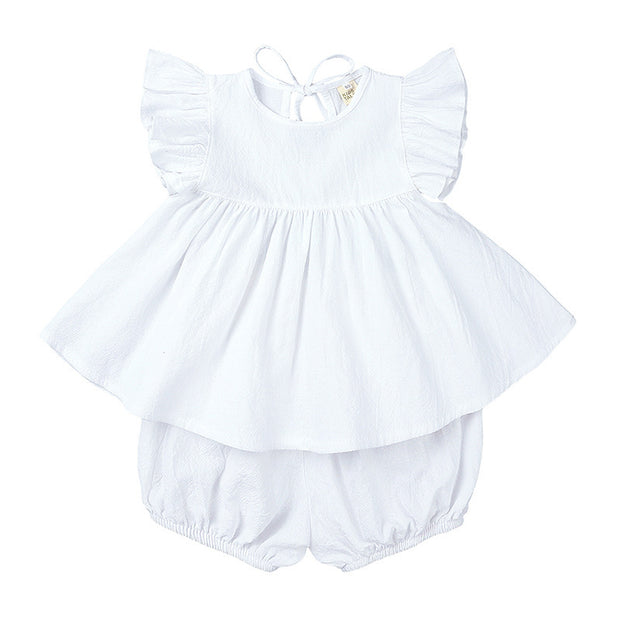 Girls Cotton And Linen Suits