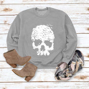 Women's Skull Print Blouse Loose Long Sleeve