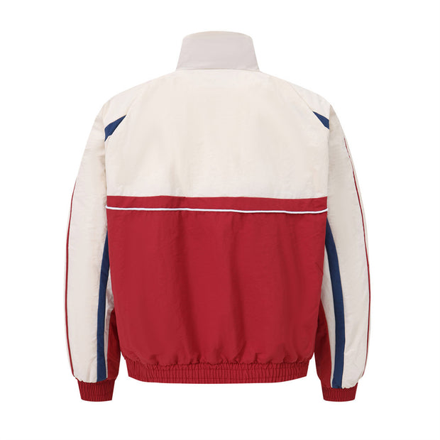 Fashion Stitching Stand-up Collar Jacket Men