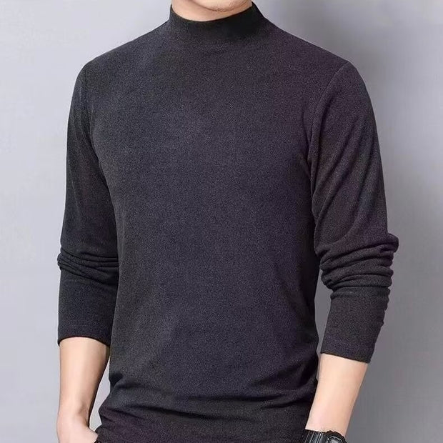 Winter Half-high Collar Keep Warm Pure Color Inner Wear Men