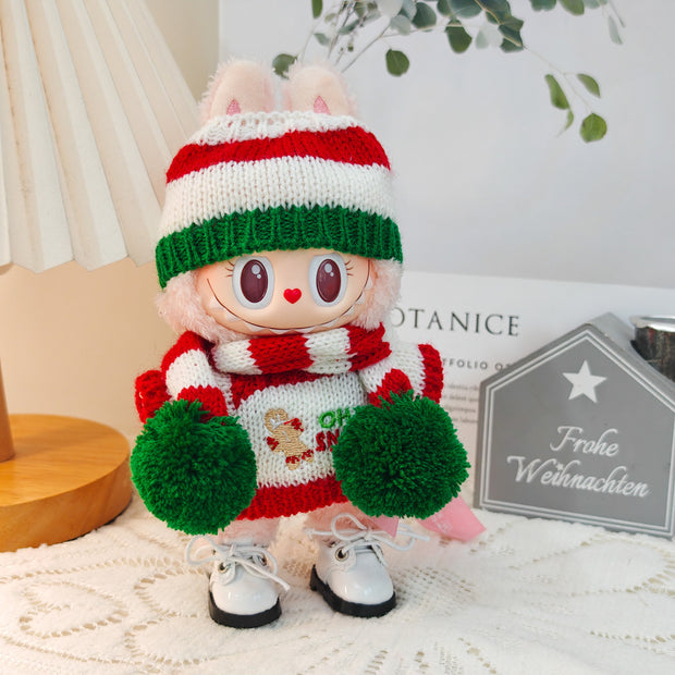 Christmas Sweater Gingerbread Man Doll Clothes Suit Shoes