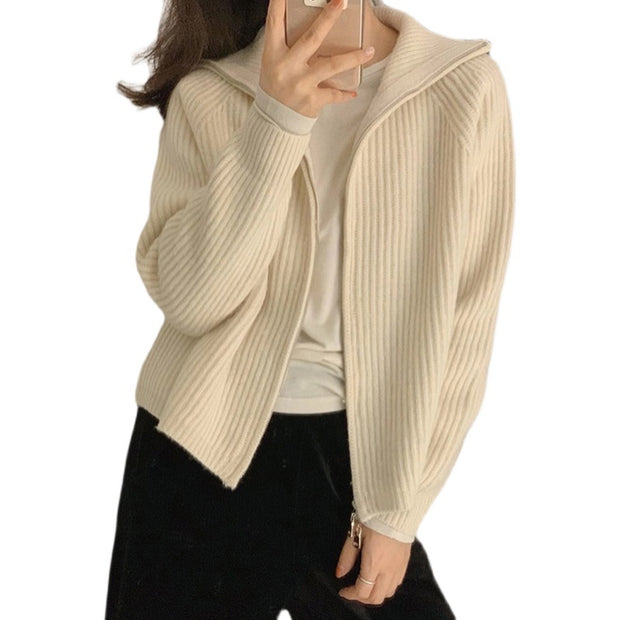 Knit Cardigan Womens Fashion Loose Outer Wear Lazy Sweater Jacket Top