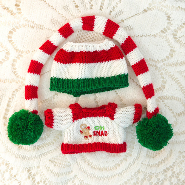 Christmas Sweater Gingerbread Man Doll Clothes Suit Shoes