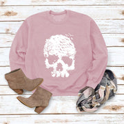 Women's Skull Print Blouse Loose Long Sleeve