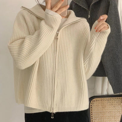 Knit Cardigan Womens Fashion Loose Outer Wear Lazy Sweater Jacket Top