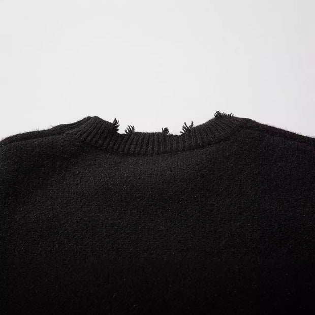 European And American Fashion Brand Knife Ripped Sweater