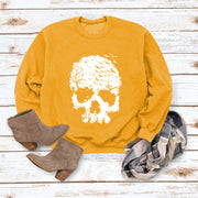 Women's Skull Print Blouse Loose Long Sleeve
